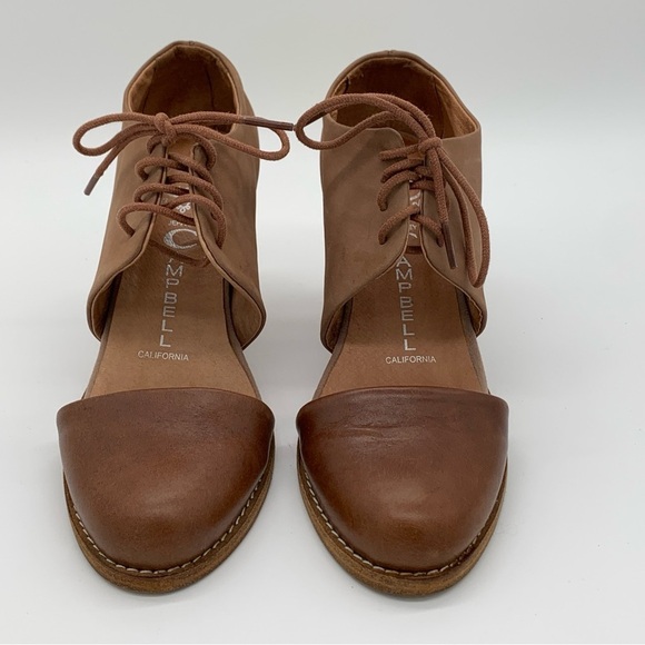 Jeffrey Campbell Brown Leather Pumps with Chunky Heel - Picture 3 of 8